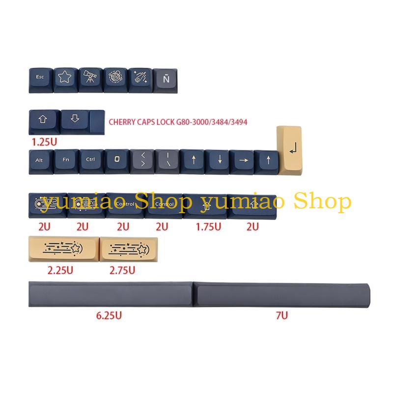 Keycaps Xda Profile Pbt Dye Sub - 587B لأغطية المفاتيح 133-مفتاح صبغ التسامي