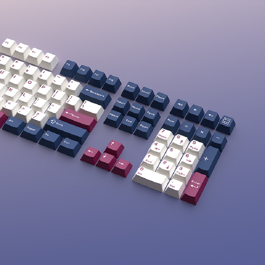 Keycaps Pbt Double Shot 104 Keys - 126 مفتاحًا من نوع Warrior باللونين