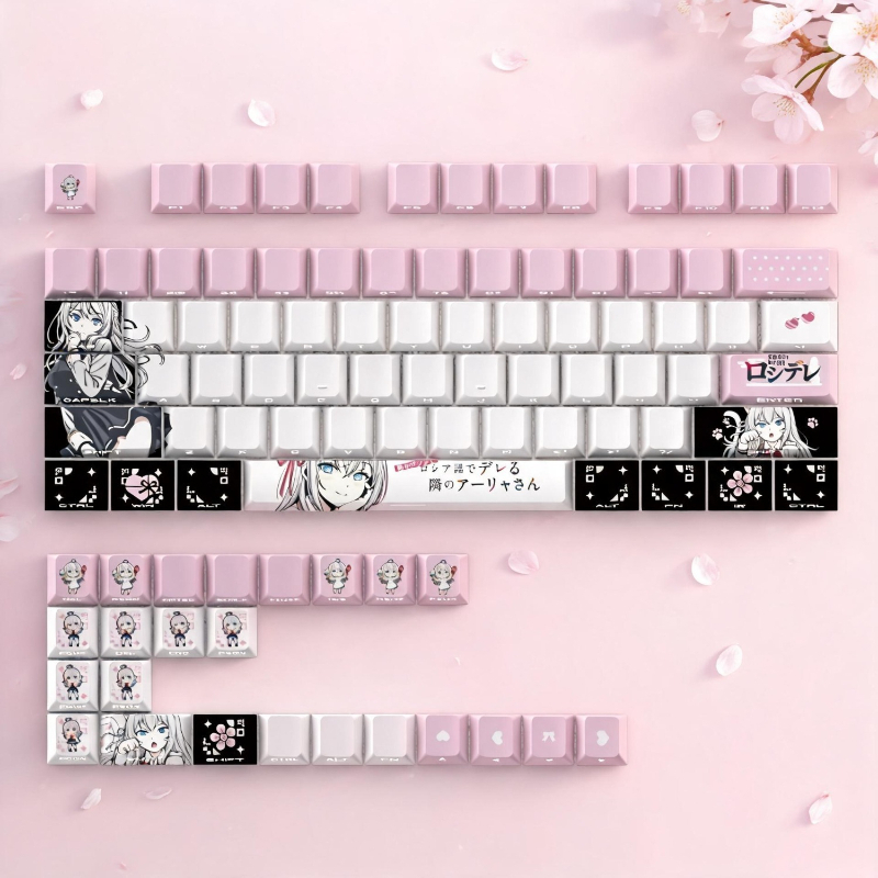 Keycaps Oem Profile 87 Keys - أغطية مفاتيح أنمي أليا من مادة