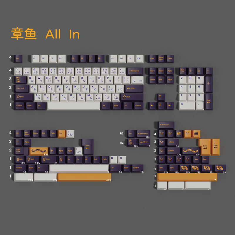 Keycaps Cherry Profile Pbt - 1 مجموعة GMK Tako كيكابس PBT