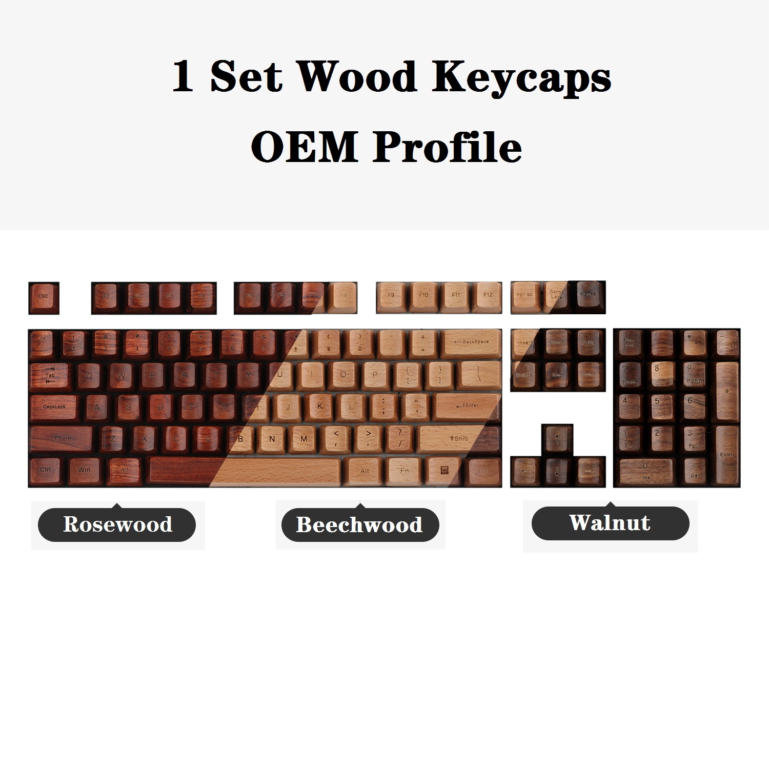 Keycaps Oem Profile 87 Keys - مجموعة واحدة من أغطية مفاتيح 61/87/104/108