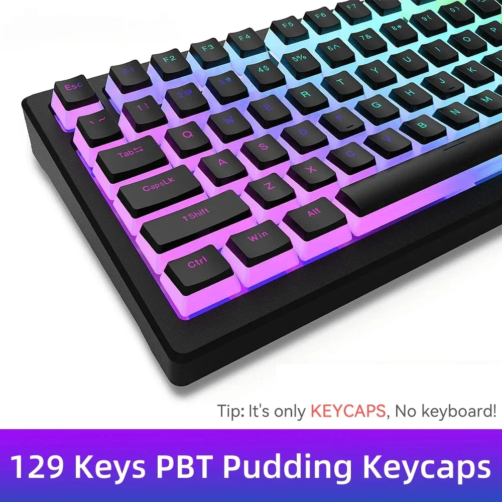 Keycaps Translucent Pudding Rgb - أغطية مفاتيح بودنغ PBT 2025 129