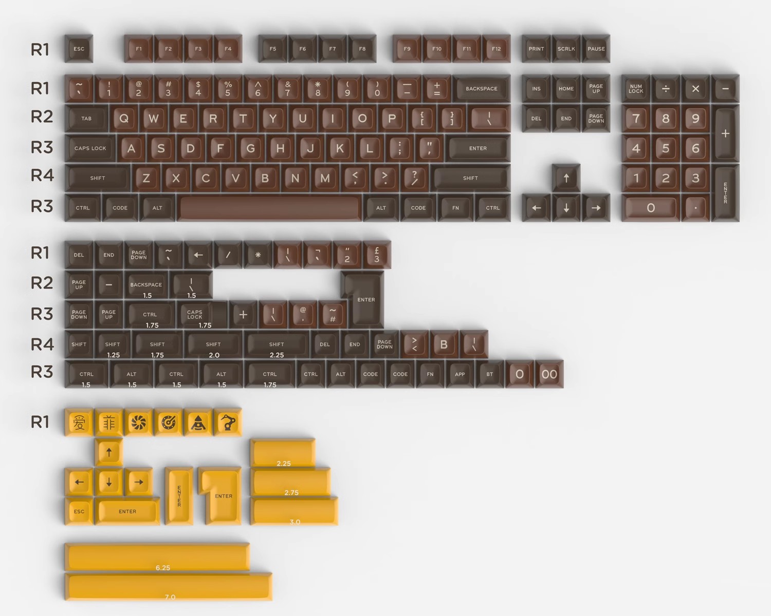 Keycaps Gmk Clone Abs - 172 مفتاحًا/مجموعة Aifei Clone GMK Chocolatier