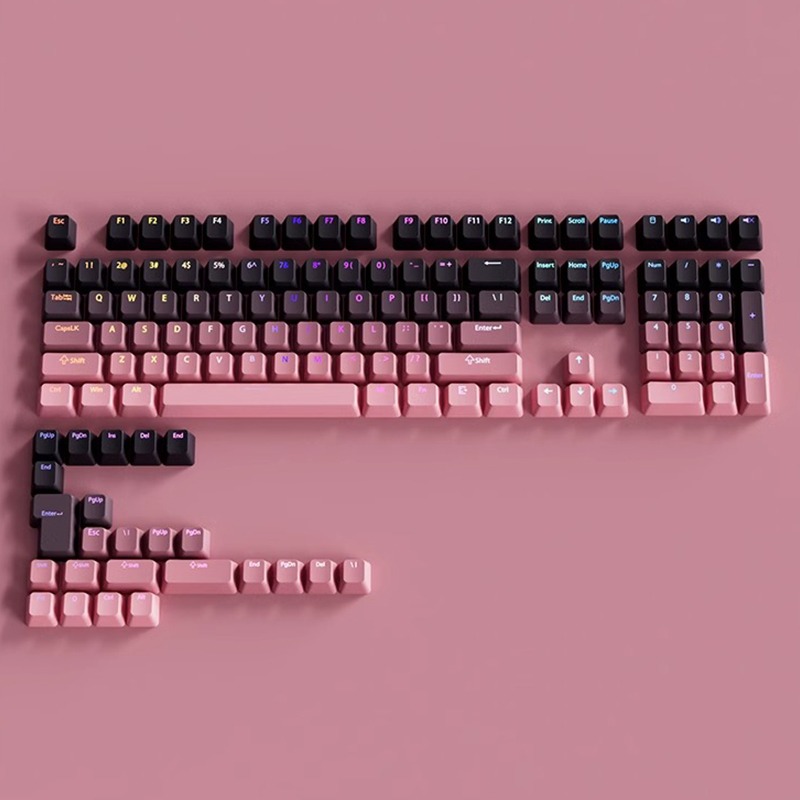 Keycaps Pbt Double Shot 104 Keys - أغطية مفاتيح مخصصة بإضاءة خلفية RGB،