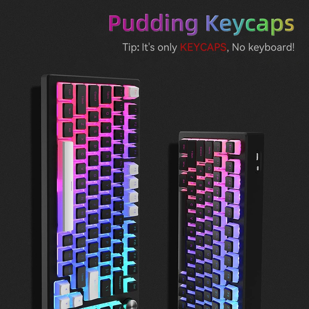 أغطية مفاتيح PBT جديدة 129 مفت - مراجعة Keycaps Translucent Pudding Rgb وسعره