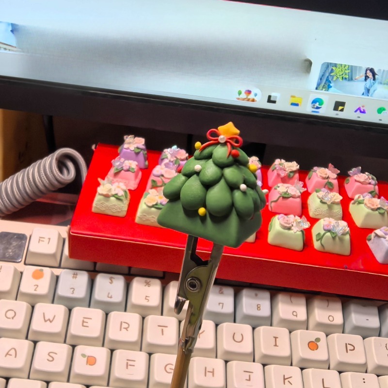 شجرة عيد الميلاد كيكابس مخصص ا - مراجعة Keycaps Artisan Resin Handmade وسعره
