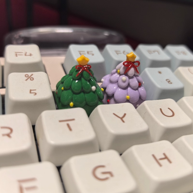 شجرة عيد الميلاد كيكابس مخصص ا - مراجعة Keycaps Artisan Resin Handmade وسعره