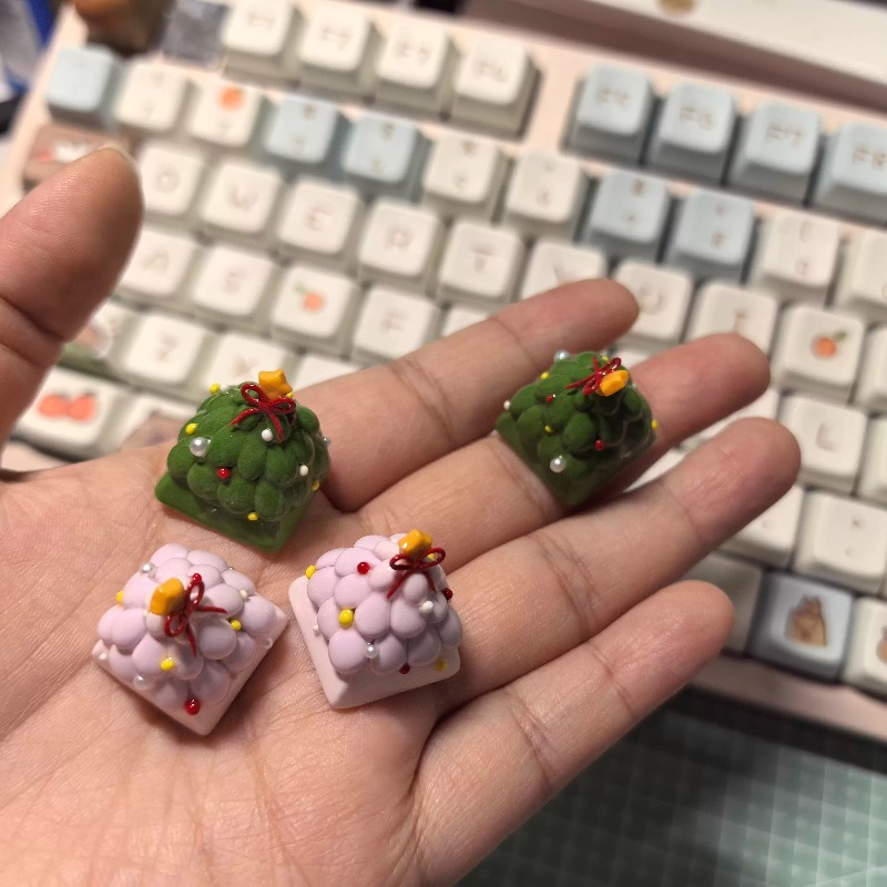 شجرة عيد الميلاد كيكابس مخصص ا - مراجعة Keycaps Artisan Resin Handmade وسعره