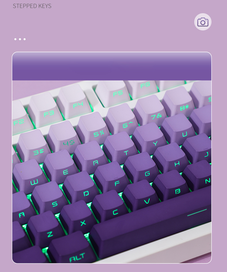 العطر الداكن الأرجواني التدرج  - مراجعة Keycaps Oem Profile 87 Keys وسعره