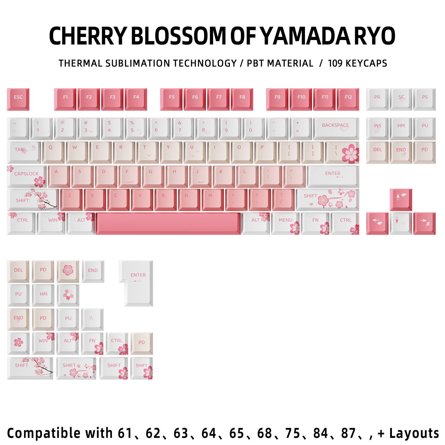 أغطية مفاتيح وردية بتصميم زهر  - مراجعة Keycaps Cherry Profile Pbt وسعره