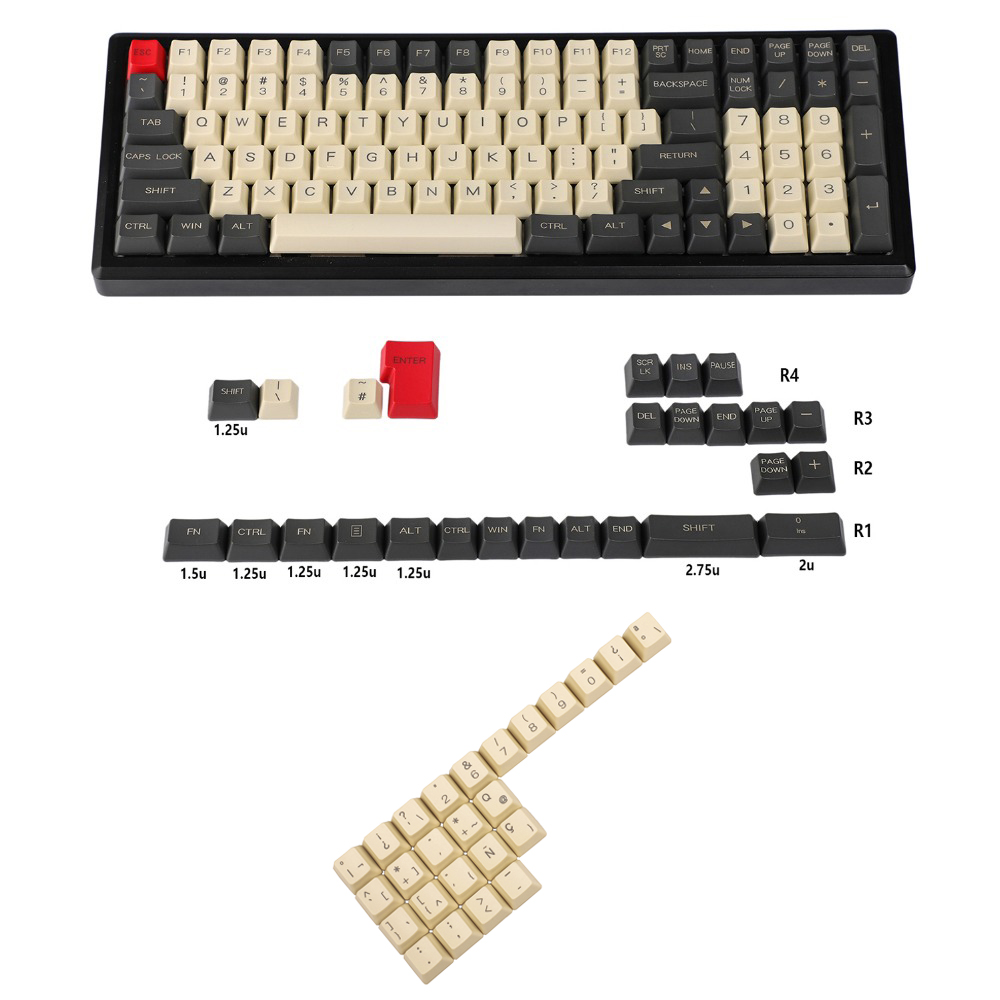 YMDK محفور بالليزر المملكة الم - مراجعة Keycaps Oem Profile 87 Keys وسعره