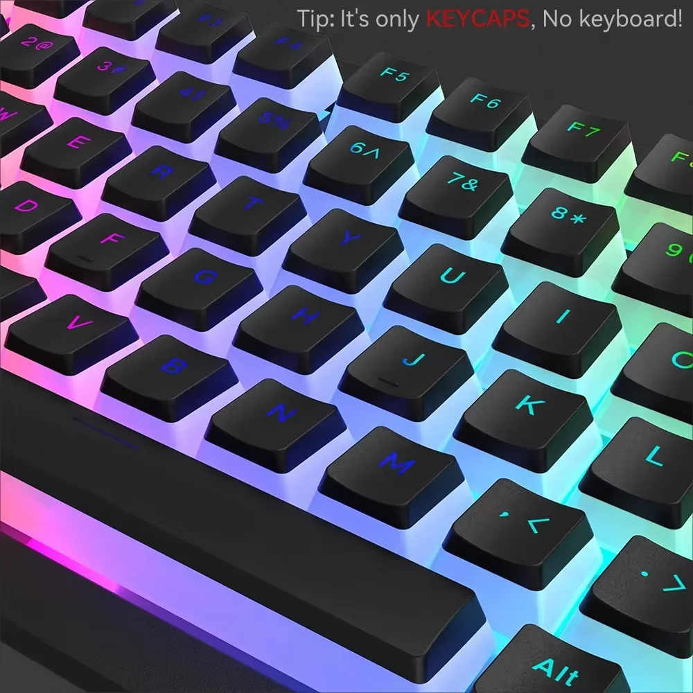 129 مفتاحًا من أغطية المفاتيح  - مراجعة Keycaps Translucent Pudding Rgb وسعره