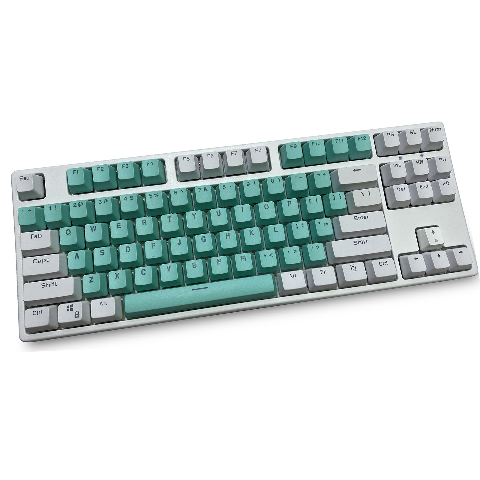 أغطية مفاتيح بيضاء سماوية PBT  - مراجعة Keycaps Pbt Double Shot 104 Keys وسعره