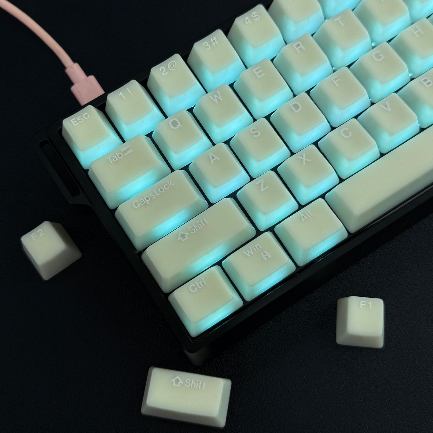 أغطية مفاتيح بودنغ شفافة 114 م - مراجعة Keycaps Translucent Pudding Rgb وسعره