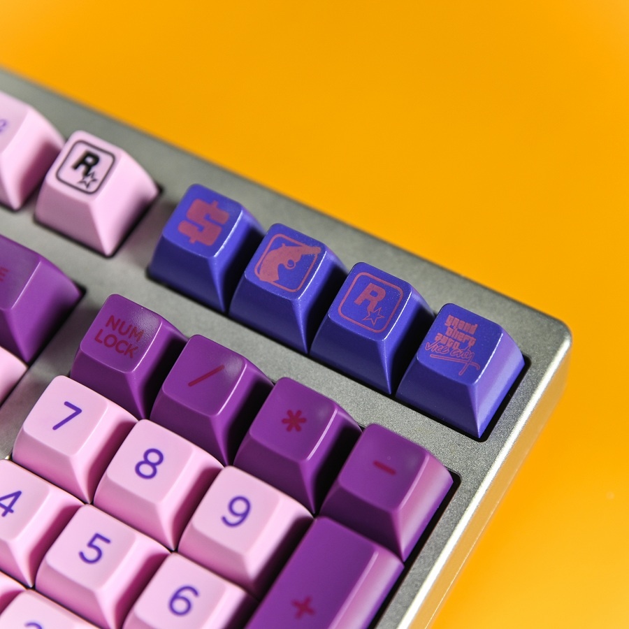 1 مجموعة نائب مدينة GTA2 موضوع - مراجعة Keycaps Set Sa Profile Abs وسعره