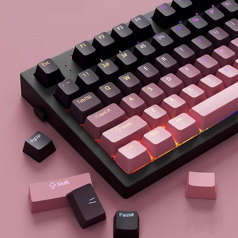 أغطية مفاتيح مخصصة بإضاءة خلفي - مراجعة Keycaps Pbt Double Shot 104 Keys وسعره