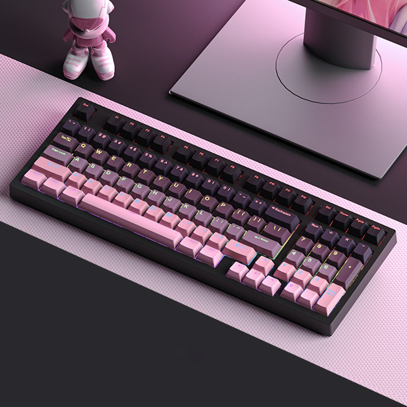 أغطية مفاتيح مخصصة بإضاءة خلفي - مراجعة Keycaps Pbt Double Shot 104 Keys وسعره